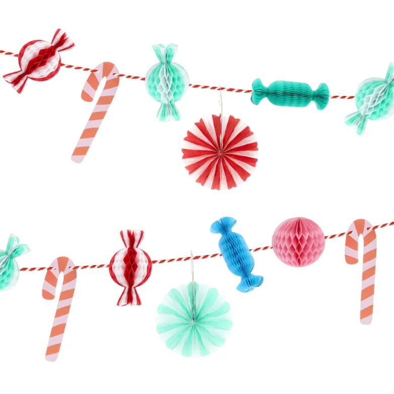 Meri Meri Garland, Mini Gingerbread Garland with Christmas Candy - 0.9 m