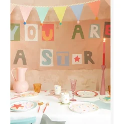 Meri Meri Garland, Pastel Bunting with Small Pom Poms 1.8 Meters