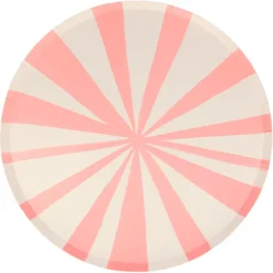 Meri Meri Large Paper Plates, Pink Stripe – Set of 8