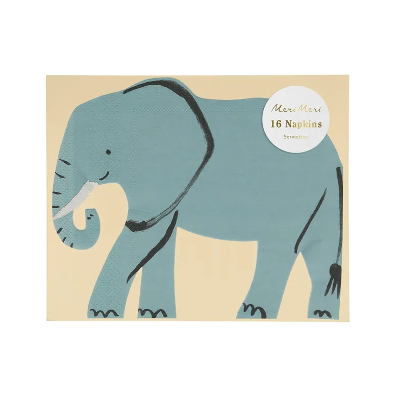 Meri Meri Napkins, Elephant - Set of 16