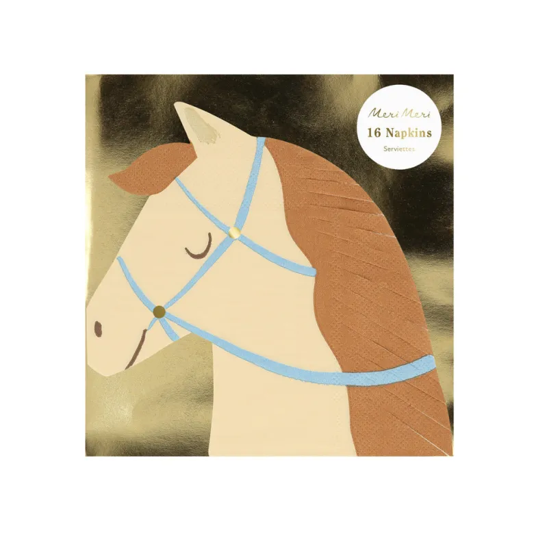 Meri Meri Napkins, Horse, Size S – Set of 16