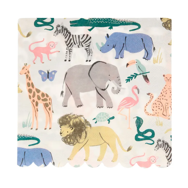 Meri Meri Napkins Size L, Safari - Pack of 20