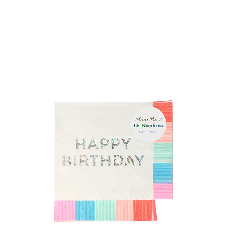 Meri Meri Napkins Size S, Birthday Fringe - 16 pcs.