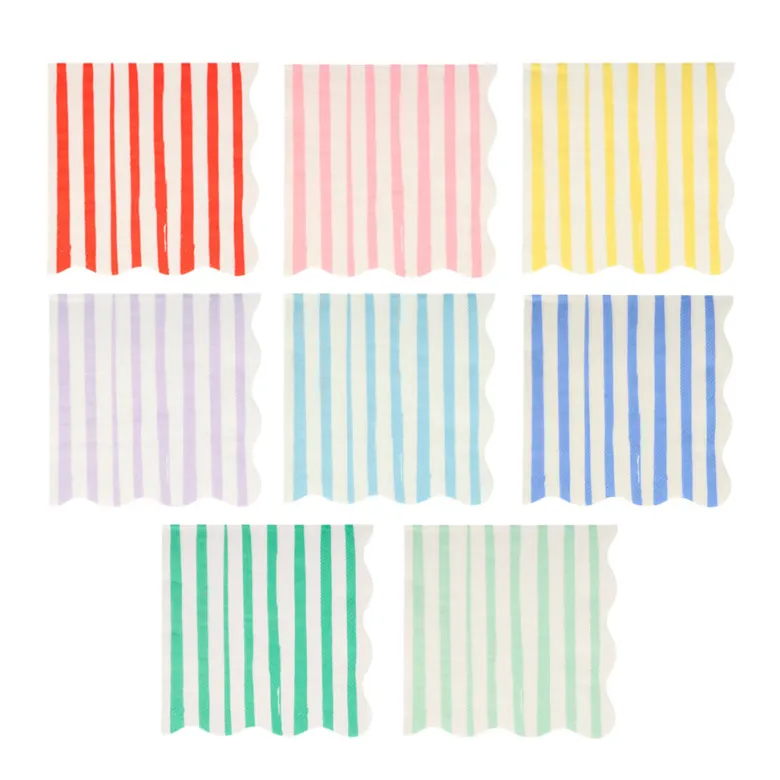 Meri Meri Napkins, Size S, Mixed Stripe - 16 Pieces