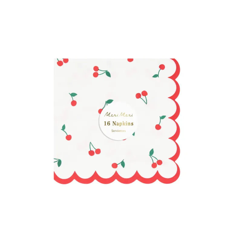 Meri Meri Napkins Size S, Cherry - Pack of 16