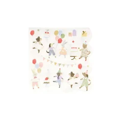 Meri Meri napkins, size S, Animal friends – 16-pack