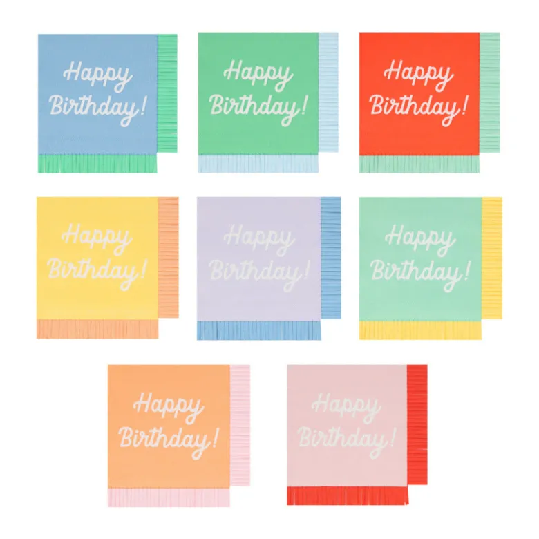 Meri Meri Napkins Size S, Mixed Happy Birthday - Pack of 8