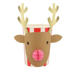 Meri Meri Paper Cups, Christmas Honeycomb - Set of 8