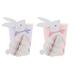 Meri Meri Paper Cups, Easter, Honeycomb Bunny - Set of 8