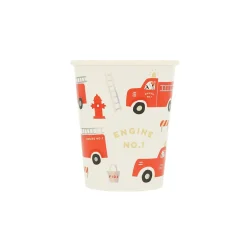 Meri Meri Paper Cups, Fire Truck - Set of 8