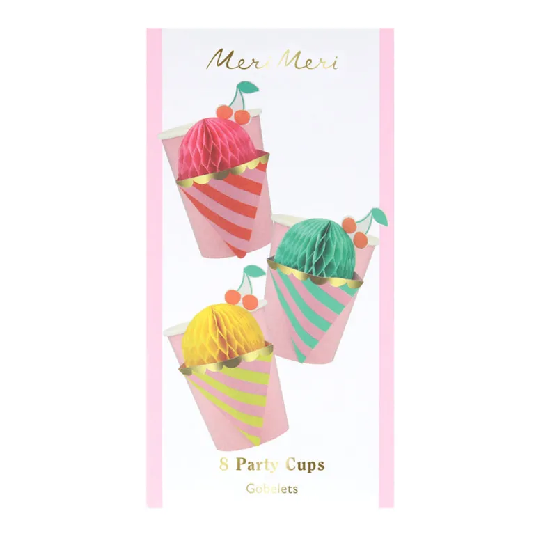 Meri Meri Paper Cups, Ice Cream - Set of 8.
