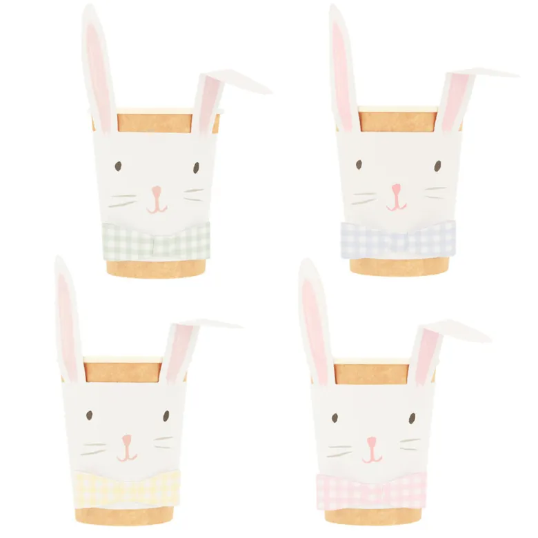 Meri Meri Paper Cups, Lop Eared Bunny - Set of 8