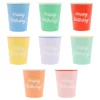 Meri Meri Paper Cups, Mixed 'Happy Birthday' – Pack of 8