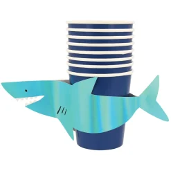 Meri Meri Paper Cups, Shark - Pack of 8
