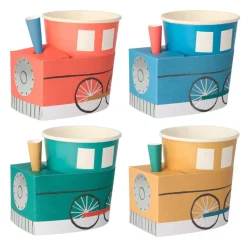 Meri Meri Paper Cups, Train - Set of 8