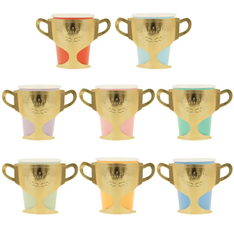 Meri Meri Paper Cups, Trophies, Champion - Set of 8