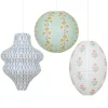 Meri Meri Paper Lanterns in Rice Paper by Molly Mahon, Set of 3 - WITHOUT LIGHT SOURCE