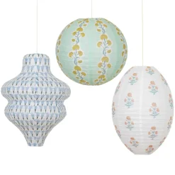 Meri Meri Paper Lanterns in Rice Paper by Molly Mahon, Set of 3 - WITHOUT LIGHT SOURCE