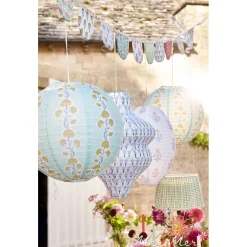 Meri Meri Paper Lanterns in Rice Paper by Molly Mahon, Set of 3 - WITHOUT LIGHT SOURCE