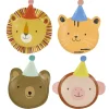 Meri Meri Paper Plates, Animal Parade, Die-Cut - Set of 8
