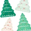 Meri Meri Paper Plates, Christmas Tree with Bow - Set of 8