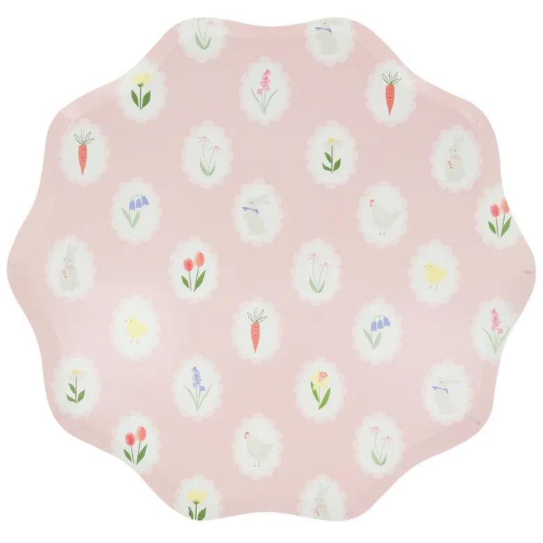 Meri Meri Paper Plates, Easter, Size L, Easter Cameo – 8 pcs.