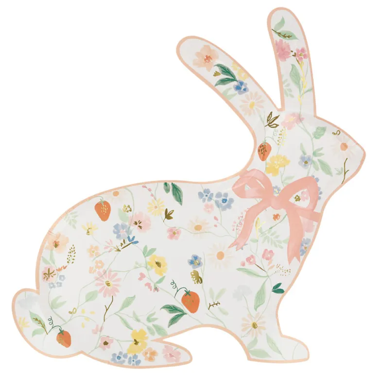 Meri Meri Paper Plates, Flora Bunny - Set of 8