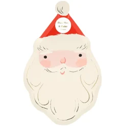 Meri Meri Paper Plates, Jolly Christmas, Santa - Set of 8