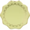 Meri Meri Paper Plates, Ladurée Paris, Pack of 8, Size L – Yellow with Gold Detailing