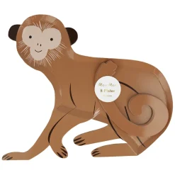 Meri Meri Paper Plates, Monkey - Pack of 8
