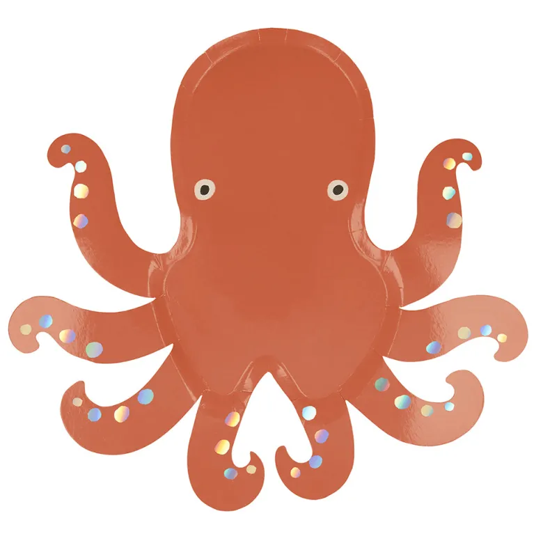Meri Meri Paper Plates, Octopus - Set of 8