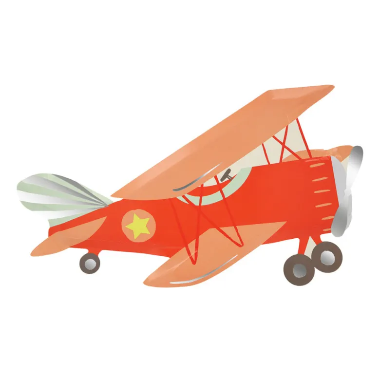 Meri Meri Paper Plates, Plane – Set of 8