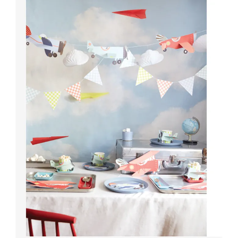 Meri Meri Paper Plates, Plane – Set of 8