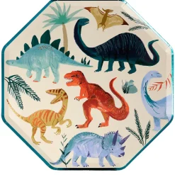 Meri Meri Paper Plates Size L, Dinosaur Kingdom - Pack of 8