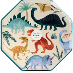 Meri Meri Paper Plates Size L, Dinosaur Kingdom - Pack of 8