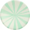 Meri Meri Paper Plates Size L, Mint Stripe - Set of 8