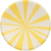 Meri Meri Paper Plates Size L, Yellow Stripe - Set of 8.