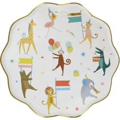 Meri Meri Paper Plates, Size L, Animal Parade - Set of 8