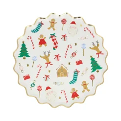 Meri Meri Paper Plates Size S, Jolly Christmas, Christmas Motifs – Pack of 8