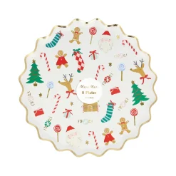 Meri Meri Paper Plates Size S, Jolly Christmas, Christmas Motifs – Pack of 8