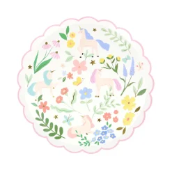 Meri Meri Paper Plates, Size S, Meadow Unicorns - 8 pcs