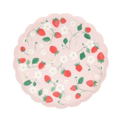 Meri Meri Paper Plates, Size L, Strawberry - Set of 8