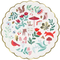 Meri Meri Paper Plates Size L, Winter Woodland - Set of 8