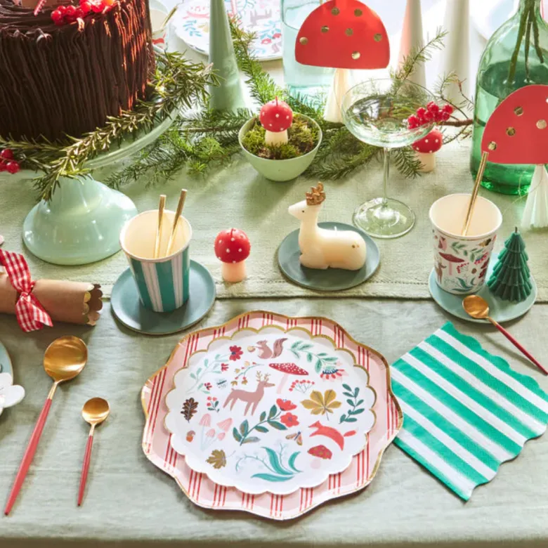 Meri Meri Paper Plates Size S, Winter Woodland - Set of 8