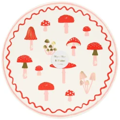 Meri Meri Paper Plates Size L, Merry Mushroom - Pack of 8