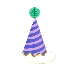 Meri Meri Party Hats, Stripe Design - Set of 8