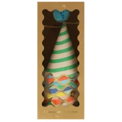 Meri Meri Party Hats, Stripe Design - Set of 8