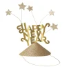 Meri Meri Party Hats with Gold Glitter, Happy New Year - Set of 6.