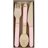 Meri Meri Wooden Cutlery, Toot Sweet - Pink - 24 Pieces