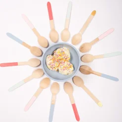 Meri Meri Wooden Cutlery, Toot Sweet - Pink - 24 Pieces